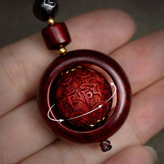 Buddha Gift Tibetan Small Leaf Red Sandalwood Ebony Luck Protection Rotation Decoration