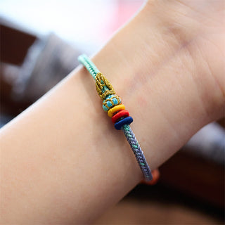 Buddha Gift Colorful Rope Eight Thread Peace Knot Luck Handmade Bracelet