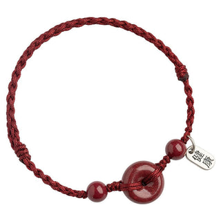 Buddha Gift Handmade Cinnabar Peace Buckle Safe and Healthy Charm Blessing String Bracelet Anklet