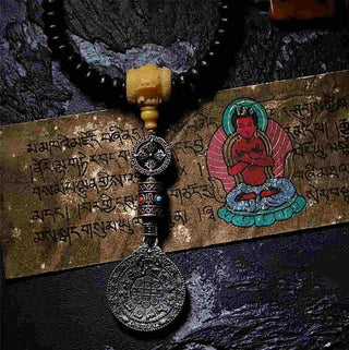 Buddha Gift Tibet 108 Mala Beads Purple Bodhi Seed Bagua Vajra Auspiciousness Bracelet