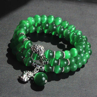 Buddha Gift Cat Eye PiXiu Support Triple Wrap Bracelet