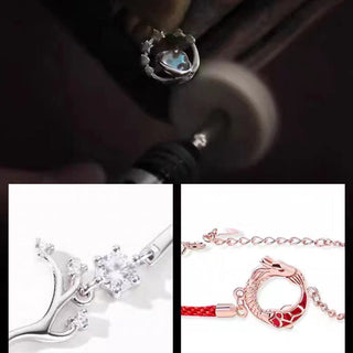 Buddha Gift 925 Sterling Silver Year Of The Dragon Copper Koi Fish Luck Protection Bracelet