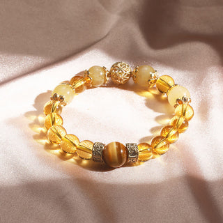 Buddha Gift Citrine Generosity Prosperity Beaded Bracelet