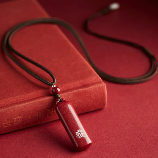 Buddha Gift Chinese Zodiac Natal Buddha Cinnabar Amulet Protection String Necklace Pendant