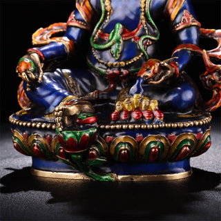 Buddha Gift Yellow Jambhala Bodhisattva Figurine Serenity Copper Statue Home Decoration