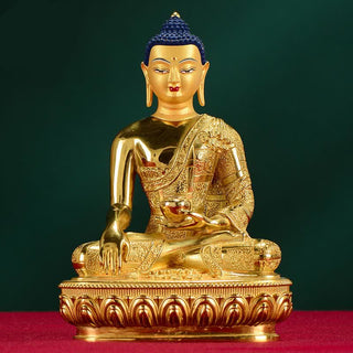 Buddha Gift Buddha Shakyamuni Figurine Enlightenment Copper Statue Home Offering Decoration
