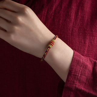 Buddha Gift Tibet Handmade Chinese Zodiac Natal Buddha Luck Strength Braided String Bracelet