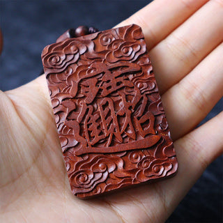 Buddha Gift Natural Lightning Struck Jujube Wood PiXiu Copper Coin Good Fortune Necklace Pendant