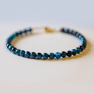 Buddha Gift Natural Blue Tiger Eye Stone Protection Chain Bracelet