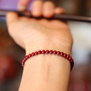 Buddha Gift Natural Cinnabar Blessing Red String Braided Bracelet Anklet