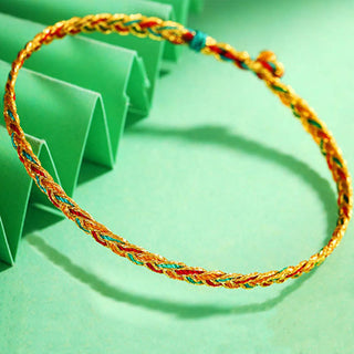 Buddha Gift Handmade Multicolored Dragon Scale Pattern Braid String Bracelet