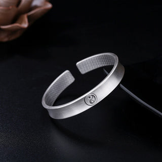 Buddha Gift 999 Sterling Silver Yin Yang Auspicious Clouds Balance Harmony Bracelet