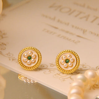 Buddha Gift Enamel Flower Luck Earrings