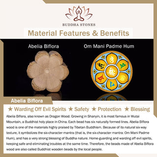 Buddha Gift Natural Abelia Biflora Wood Blessing Wrist Mala