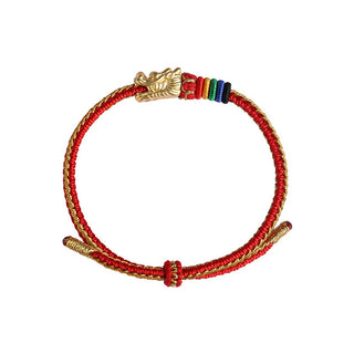 Buddha Gift 999 Sterling Silver Luck Year Of The Dragon Colorful Rope Bracelet