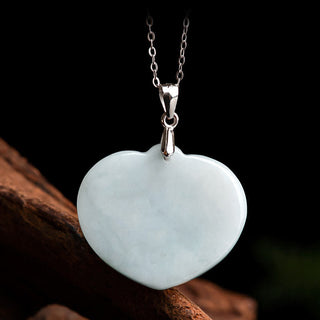 Buddha Gift 925 Sterling Silver Laughing Buddha White Jade Luck Blessing Necklace Pendant