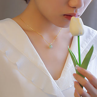 Buddha Gift Lucky Bead Jade Prosperity Chain Necklace Pendant