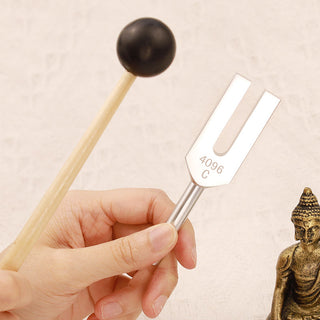 Buddha Gift Tuning Fork 4096HZ Aluminum Alloy Crystal Tuning Fork with Hammer for Chakra Healing