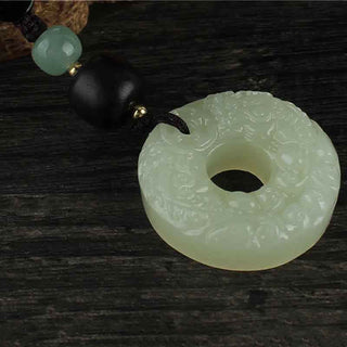 Buddha Gift PiXiu Jade Peace Buckle Abundance Wealth Key Chain