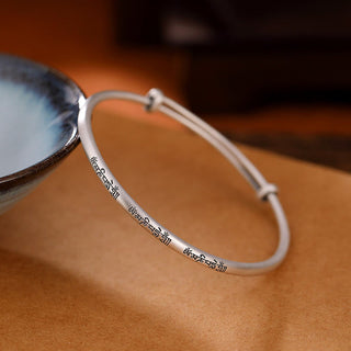 Buddha Gift Tibetan 999 Sterling Silver Om Mani Padme Hum Love Bracelet Bangle