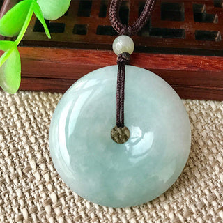 Buddha Gift Round Jade String Luck Necklace Pendant