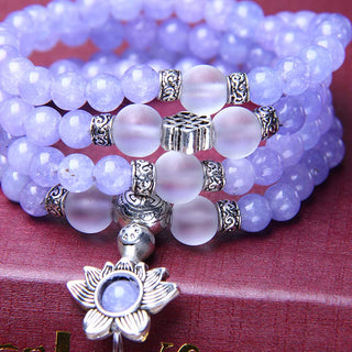 Buddha Gift Purple Jasper Bead Strength Bracelet Mala