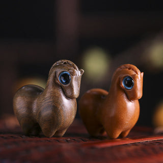 Buddha Gift Small Leaf Red Sandalwood Green Sandalwood Lucky Mini Horse Protection Decoration