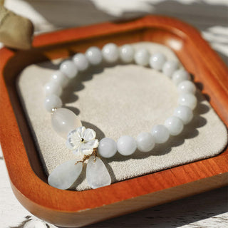 Buddha Gift Natural White Jade Luck Bracelet