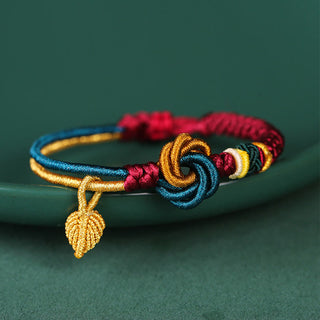 Buddha Gift Tibetan Handmade Mandala Knot Leaf Luck Rope Bracelet