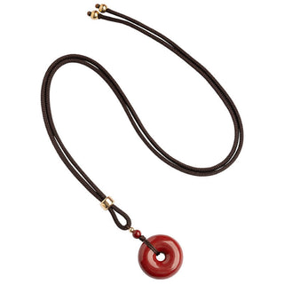 Buddha Gift Cinnabar Peace Buckle Calm Blessing Necklace Pendant