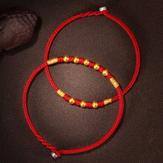 Buddha Gift 999 Gold Beads Luck King Kong Knot Handmade Braided Protection Bracelet