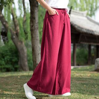 Buddha Gift Plain Wide Leg Pants Dance Women's Yoga Pants With Pockets