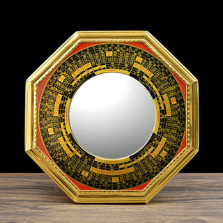 Buddha Gift Feng Shui Bagua Map Five-Emperor Coins Gourd Balance Living Room Energy Map Mirror