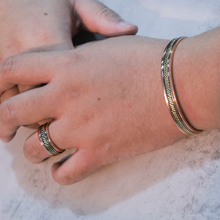 Buddha Gift Magnetic Copper Balance Adjustable Cuff Bracelet Bangle Ring