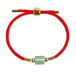 Buddha Gift Tibet Handmade Green Aventurine Red Stone Malachite Luck Protection Braided Rope Bracelet