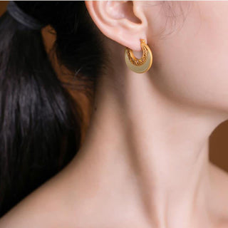 Buddha Gift Crescent Moon Jade Prosperity Drop Earrings