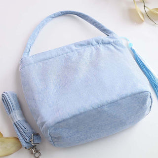 Buddha Gift Embroidery Wisteria Plum Lotus Cherry Blossom Cotton Linen Canvas Tote Crossbody Bag Shoulder Bag Handbag