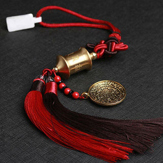 Buddha Gift Tibet Om Mani Padme Hum Prayer Wheel Nine Palace Eight Trigrams Copper Car Hanging Decoration