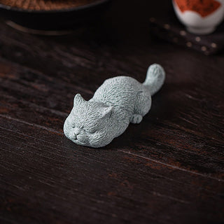 Buddha Gift Small Cat Home Tea Pet Figurine Desk Decoration
