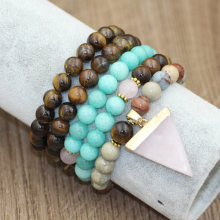 Buddha Gift 108 Beads Natural Stone Tiger Eye Mala Healing Bracelet