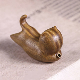 Buddha Gift Green Sandalwood Cute Cat Pattern Soothing Stick Incense Burner Decoration