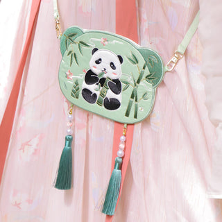 Buddha Gift Embroidery Lucky Panda Cat Shiba Inu Deer Rabbit Fox Flower Cute Animal Hanfu Bag Crossbody Bag Shoulder Bag