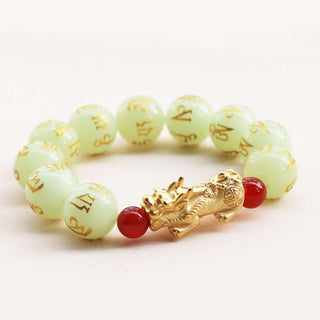 Buddha Gift FengShui Lucky Pixiu Glowstone Wealth Bracelet
