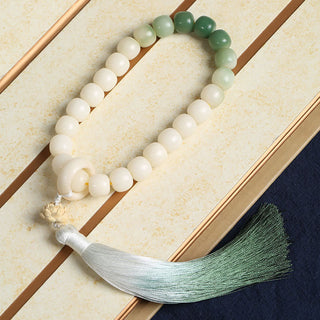 Buddha Gift Natural Gradient Bodhi Seed Fortune Money Bag Lotus Wisdom Tassel Wrist Mala