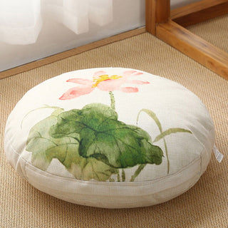 Buddha Gift Lotus Simple Pattern Linen Meditation Seat Cushion Home Living Room Decoration