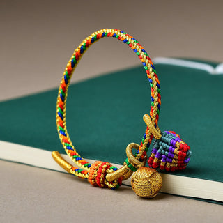 Buddha Gift Colorful Rope Luck Handmade Zongzi Golden Ball Charm Bracelet