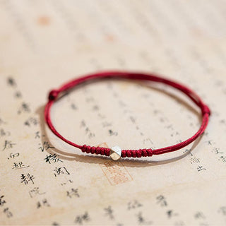 Buddha Gift 925 Sterling Silver Luck Bead Protection Red String Braided Bracelet
