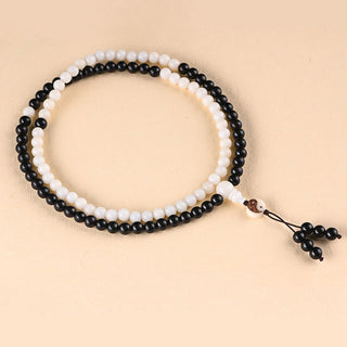 Buddha Gift Ebony YinYang Protection Necklace Mala