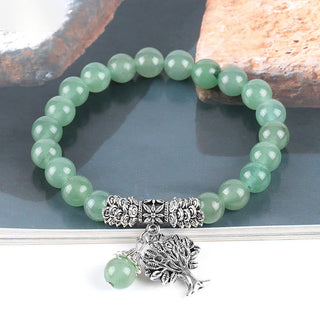 Buddha Gift Natural Gemstone Tree of Life Lucky Charm Stretch Bracelet
