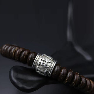 Buddha Gift Natural Tibetan Coconut Shell Om Mani Padme Hum Positive Bracelet